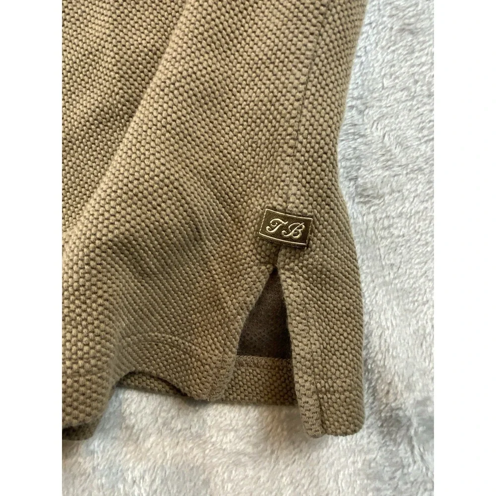 Tommy Bahama Polo Shirt Mens Large Brown Golf 70% silk 30% Cotton‎ Pique Knit